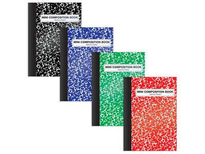 Better Office Mini Composition Notebooks, 3.25 x 4.5, Narrow Ruled, 80 Sheets, Assorted Colors, 24