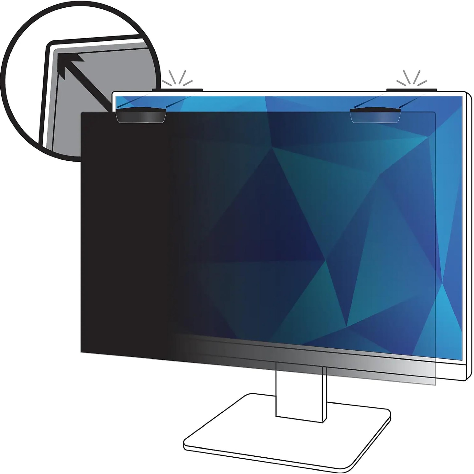 3M Privacy Filter for 23.8 in Full Screen Monitor with 3M COMPLY Magnetic Attach, 16:9 Aspect Ratio (PF238W9E)