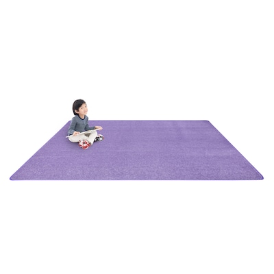 Joy Carpets Just Kidding Polyester 4 x 6 Machine Tufted Rug, Violet (623N-04)