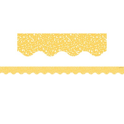Teacher Created Resources Border Trim, 2.19 x 2.92, Composition Yellow Scalloped, 12/Pack, 6 Packs