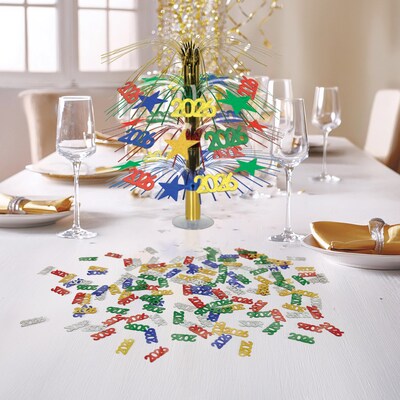 Beistle Fanci-Fetti New Years Confetti, Multicolor, 4/Pack (50674-26)