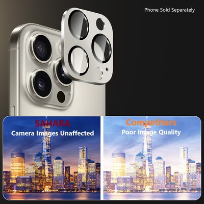 SaharaCase Ultra-Strong Camera Lens Protector for Apple iPhone 16 Pro and 16 Pro Max, Natural Titanium, 2/Pack (ZD00163)