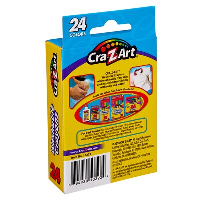 Cra-Z-Art Washable Crayon, Assorted Colors, 24/Pack (10222-48)
