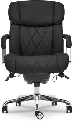 La-Z-Boy Sutherland Ergonomic Faux Leather Swivel Computer and Desk Chair, Black (CHR10048A)