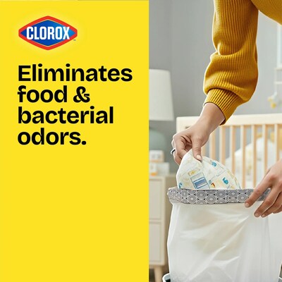 Glad with Clorox Medium 8 Gallon Drawstring Kitchen Trash Bag, Lemon Fresh Bleach Scent, 26 Total Bags (79316)