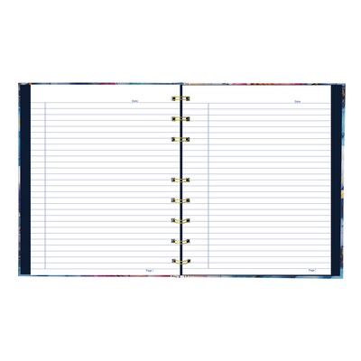 Blueline NotePro Fashion Hard Cover Index Notebook, 7.25" x 9.25", College Ruled, 96 Sheets, Midnight Floral (A9C.02)