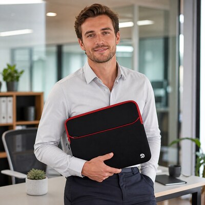 Vangoddy 17" Laptop Sleeve, Black/Red (NBKLEA253)
