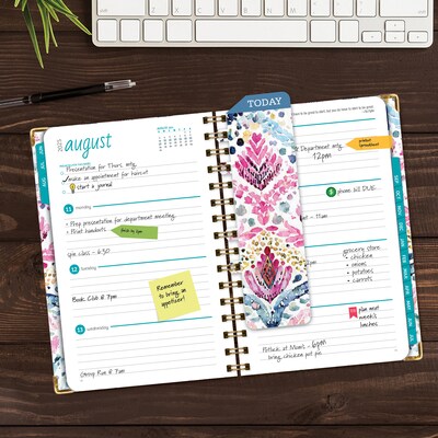 2025-2026 Global Printed Products Boho Ikat 5.5" x 8" Weekly & Monthly Planner, Paper Cover, Multicolored (NAD26-58-83)