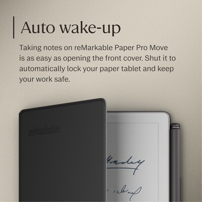 reMarkable Premium Leather Book Folio for 7.3" Paper Pro Move Paper Tablet, Black (RM11A-1004NW)