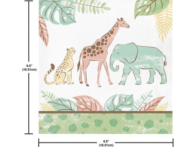 Creative Converting Safari Baby Animal Party Plates and Napkins Kit, Multicolor (DTC9121E2G)