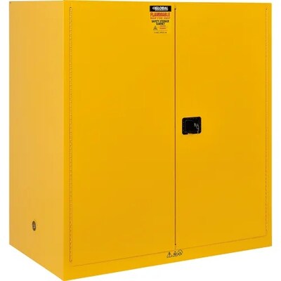 Global Industrial 110 Gallon Drum Storage Safety Cabinet w/ Rollers, Manual Close (316105)