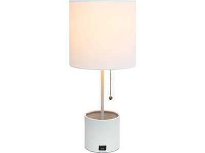 Simple Designs Table Lamp, White (LT1085-WHT)