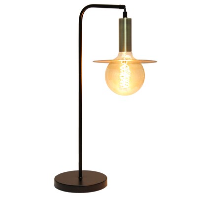 Lalia Home Studio Loft Oslo 24 LED Table Lamp, Matte Black/Antique Brass Plated (LHT-4002-BK)