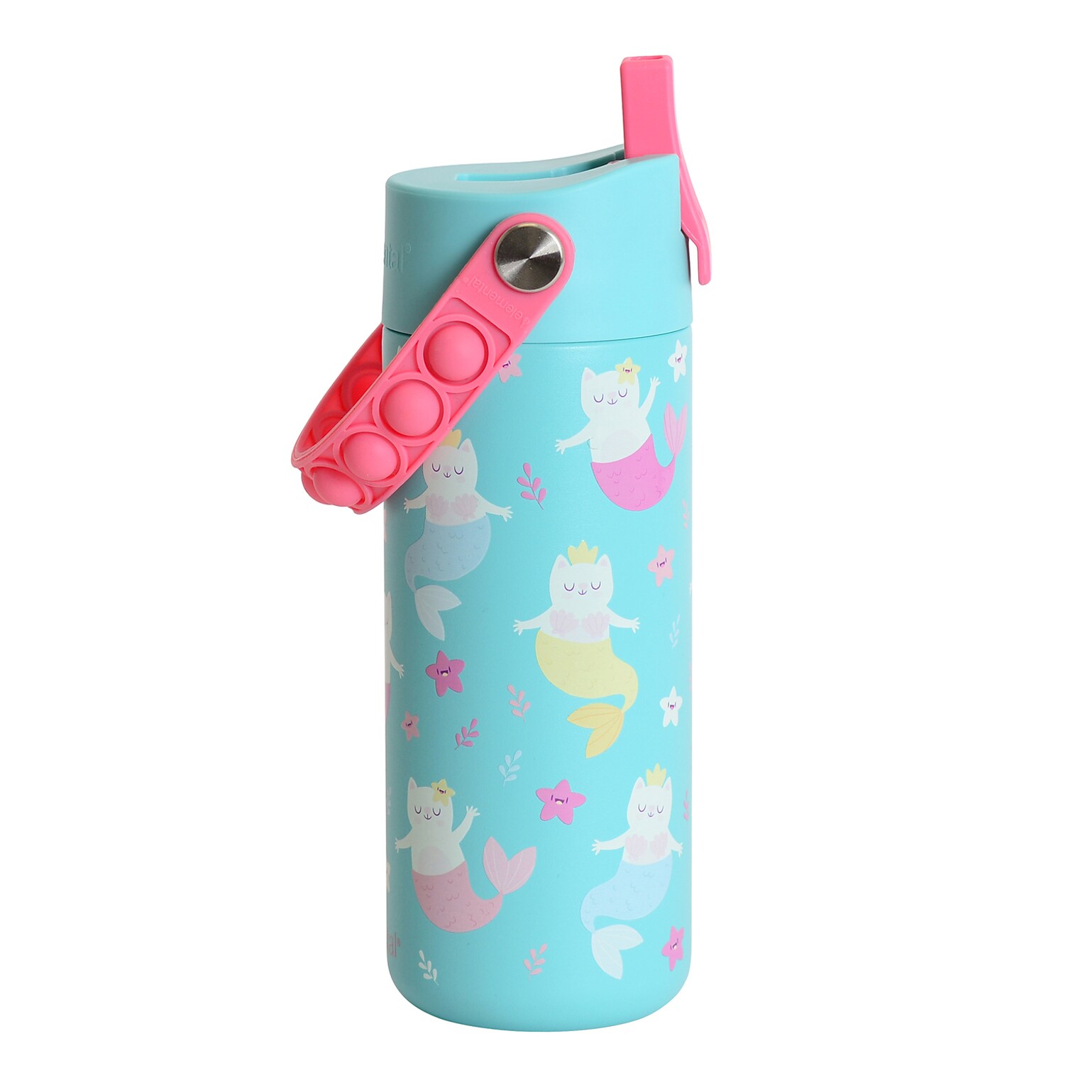 Elemental Core Pop Stainless Steel Double Wall Insulated Water Bottle, 18 oz., Meowmaid (EBC18MWM25P)