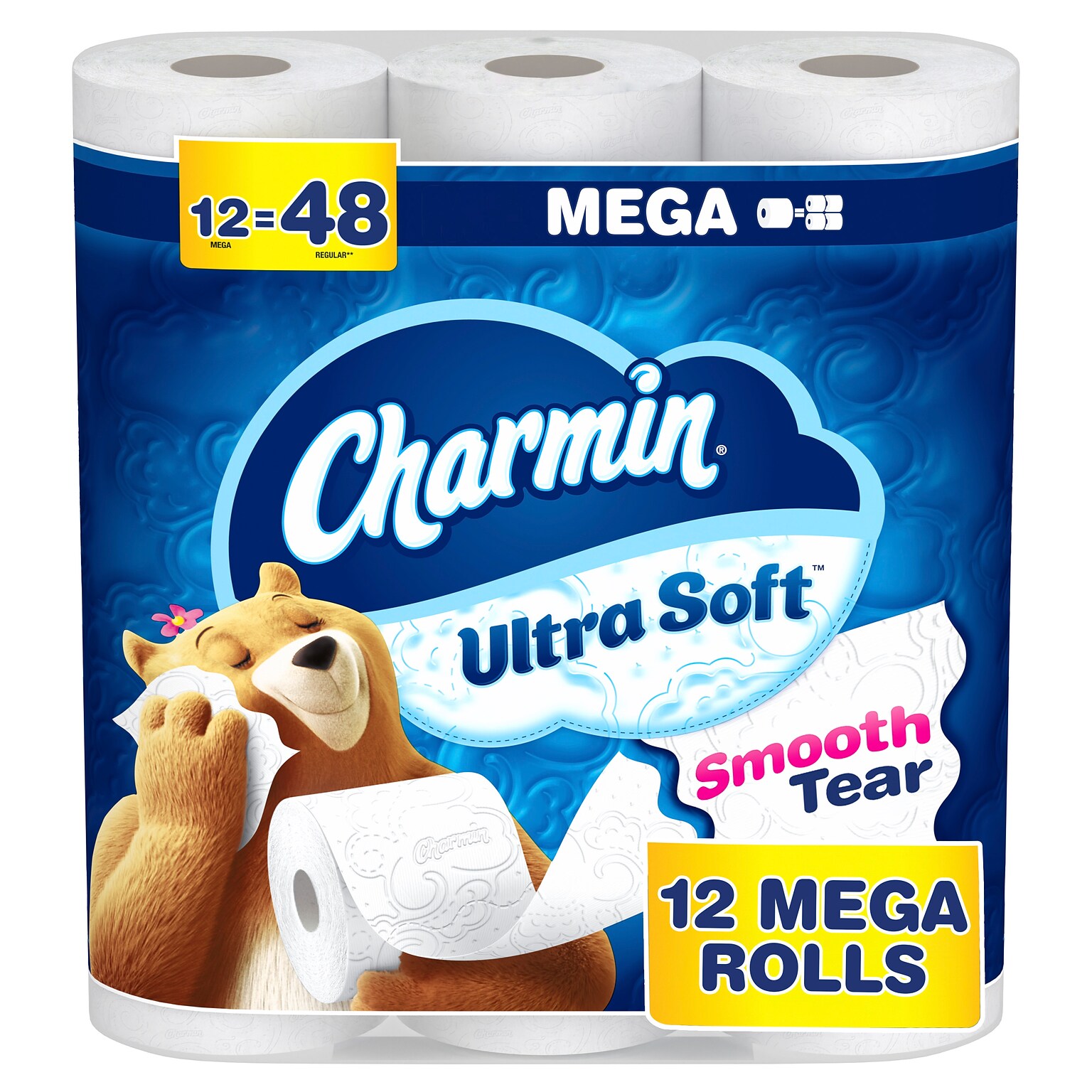 Charmin Ultra Soft Mega Toilet Paper, 2-ply, White, 224 Sheets/Roll, 12 Rolls/Case (88135)