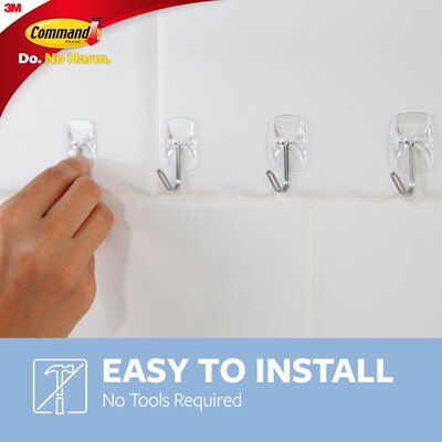 Command Small Wire Hooks, 0.5 lb., Clear, 3/Pack (17067CLR-ES)