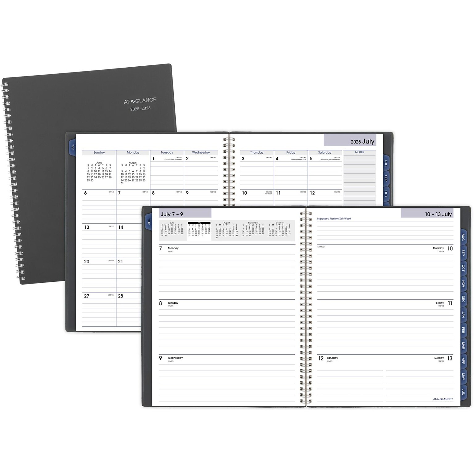 2025-2026 AT-A-GLANCE DayMinder 8.5 x 11 Academic Year Weekly & Monthly Planner, Plastic Cover, Charcoal (AYC545-45-26)