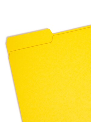 Smead Interior File Folder, 1/3-Cut Tab, Letter Size, Yellow, 100/Box (10271)