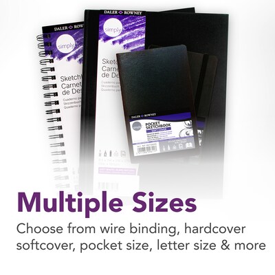Daler-Rowney Simply 5.5" x 8.5" Hard Bound Sketch Book, 80 Sheets/Book, 3/Bundle (DRWD481500508-3)