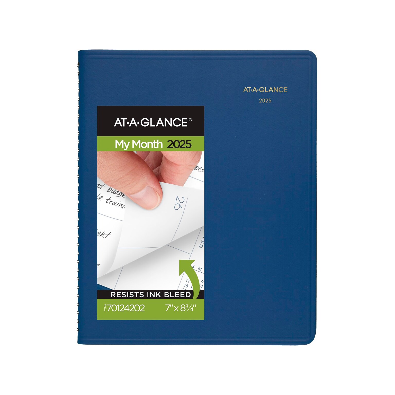 2025 AT-A-GLANCE 7 x 8.75 Monthly Planner, Faux Leather Cover, Blue (70-124-20-25)