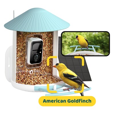 Birdfy Feeder 1 Smart Bird Feeder with Camera, Solar Panel and Free AI Lifetime Subscription, Blue (EPPAMBNI8101110)