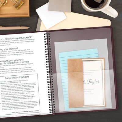 2027 AT-A-GLANCE 8.25" x 11" Weekly Appointment Book, Faux Leather Cover, Wine Stone (70-950-50-27)