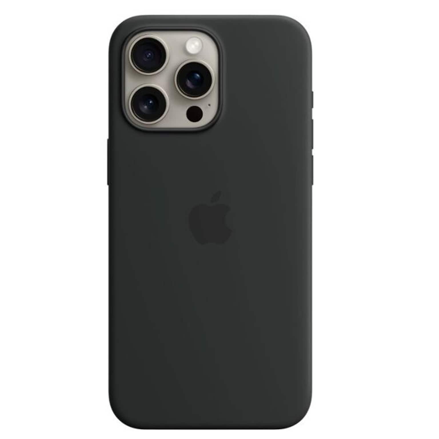 Apple iPhone 15 Pro Max Silicone Case with MagSafe, Black (MT1M3ZM/A)
