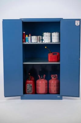 FireKing Flammable Liquids Storage Cabinet, 45 gal, Automatic Close, Blue (SC45-AC-B)