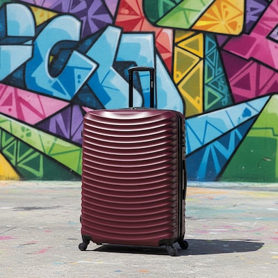 DUKAP Adly 33.27" Hardside Suitcase, 4-Wheeled Spinner, TSA Checkpoint Friendly, Wine (DKADL00XL-WIN)