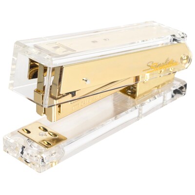 Swingline Acrylic Reduced-Effort Desktop Stapler, 20-Sheet Capacity, Clear/Gold (S700000A)