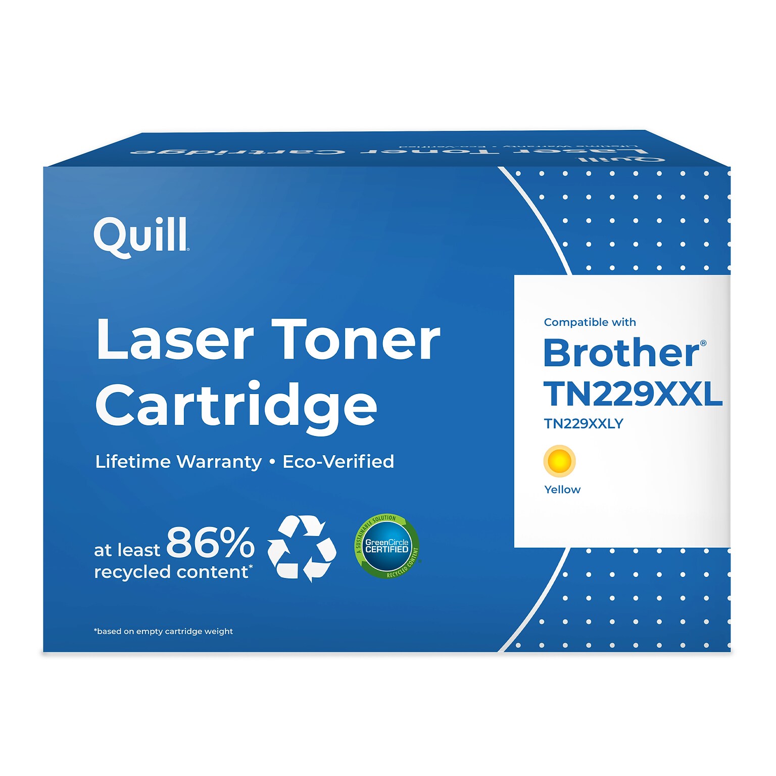 Quill TN229XXL Reman Yellow Extra High Yield Toner Cartridge Replaces Brother TN229XXLY, Prints up to 4,000 pages (QUL201691P)