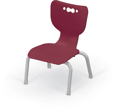 MooreCo 10 Hierarchy Student Chair with 4 Legs, Maroon/Platinum Base (703673561693)