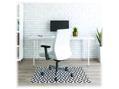 Deflect-O FashionMat Black Diamond Hard Floor Chair Mat, Low-Pile, Black/White (CM3540BD)