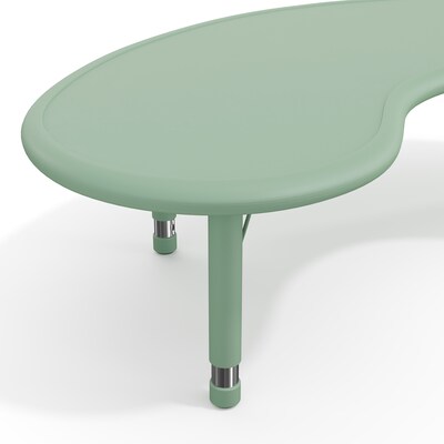 Flash Furniture Wren Half Moon Activity Table, 35" x 65", Height Adjustable, Sage (YUYCX042MOONSGE)