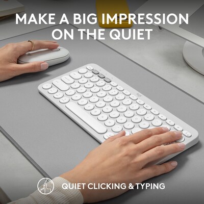 Logitech Pebble 2 Wireless Ergonomic Keyboard and Optical Mouse Combo for Mac, Tonal White (920-012201)