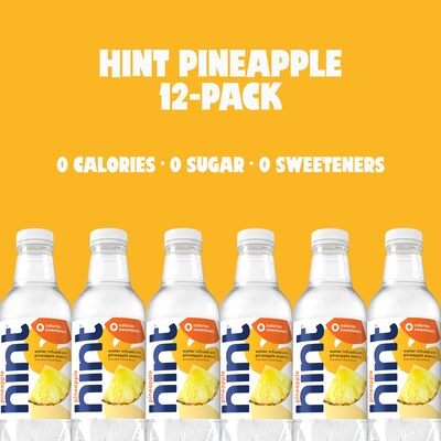 Hint Pineapple Flavored Water, 16 oz., 12/Carton (00129)