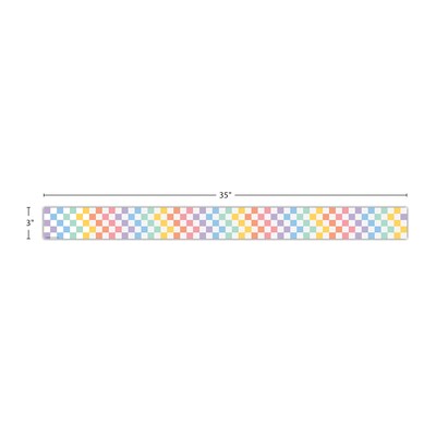 Teacher Created Resources Straight Border Trim, 3" x 2.92', Cool for School Checkers, 12/Pack, 6 Packs/Bundle (TCR9310-6)