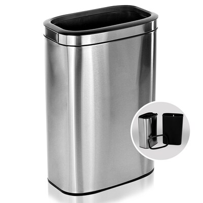 Alpine Industries Stainless Steel Trash Can with Liner, 10.5 Gallon (ALP470-40L)