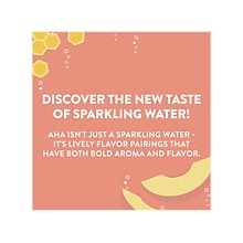 AHA Peach + Honey Sparkling Water, 12 fl. oz., 24 Cans/Pack (49000532562)