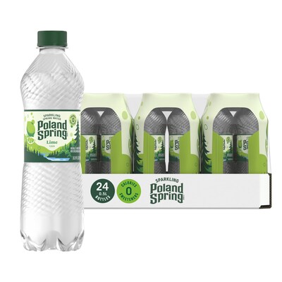 Poland Spring Lime Flavored Sparkling Purified Water, 16.9 oz., 24/Carton (12349570/122058)