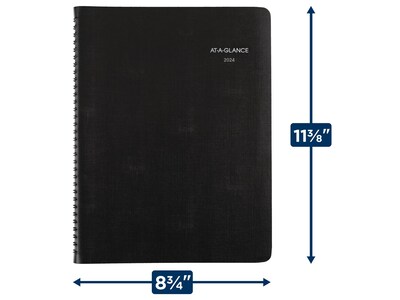 2024 AT-A-GLANCE QuickNotes 8" x 11" Weekly & Monthly Planner, Black (760352-05-24)