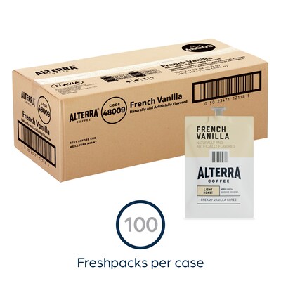 Alterra French Vanilla Coffee Flavia Freshpacks, Light Roast, 100/Carton (MDRA183)