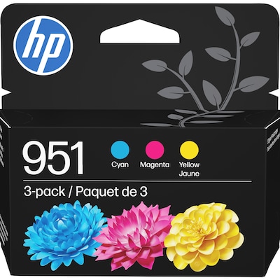 HP 951 Cyan/Magenta/Yellow Standard Yield Ink Cartridge, 3/Pack (CR314FN#140)
