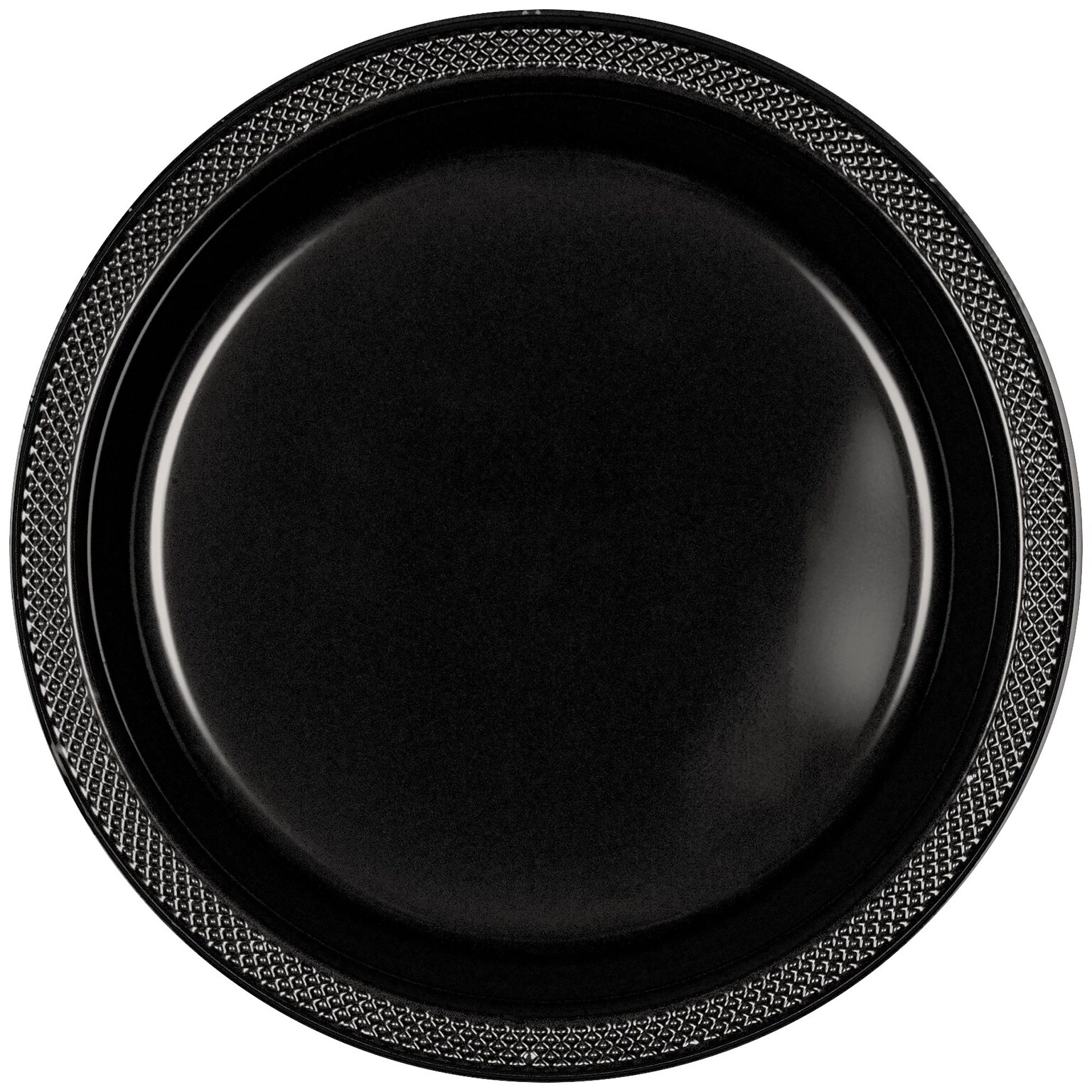 Party City 10.25 Plastic Plates, Black, 20 Plates/Pack (AM43015-10-ST)