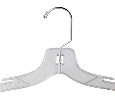 Nahanco 17 Plastic Medium Heavy Weight Dress Hanger, Clear, 100/Pack (507)