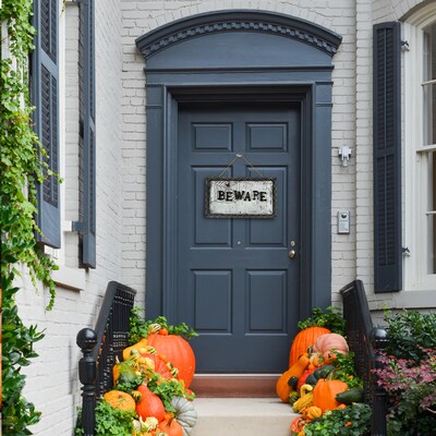 National Tree Company 18 Animated Halloween Door Sign, Sound Activated (OP77-195ZJ507-1)