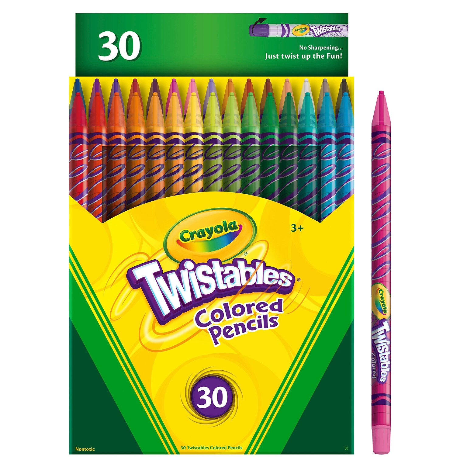 Crayola Twistables Colored Pencils, Assorted Colors, 30/Pack (BIN687409)