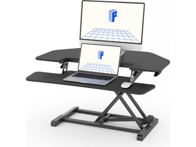 FlexiSpot M7 Series 36W Manual Adjustable Standing Desk Converter, Black (M7-E-36C)