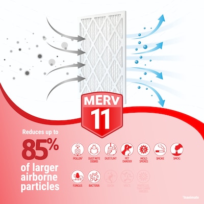 Brighton Professional™ MERV 11 16" x 20" x 2"/15.5" x 19.5" x 1.75" Usable Pleated Air Filter; 6/Pack (FA16X20X2_6)