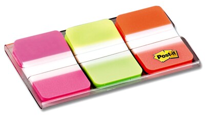 Post-it Tabs, 1" Wide, Solid, Assorted Colors, 66 Tabs,Dispenser (686-PGO)
